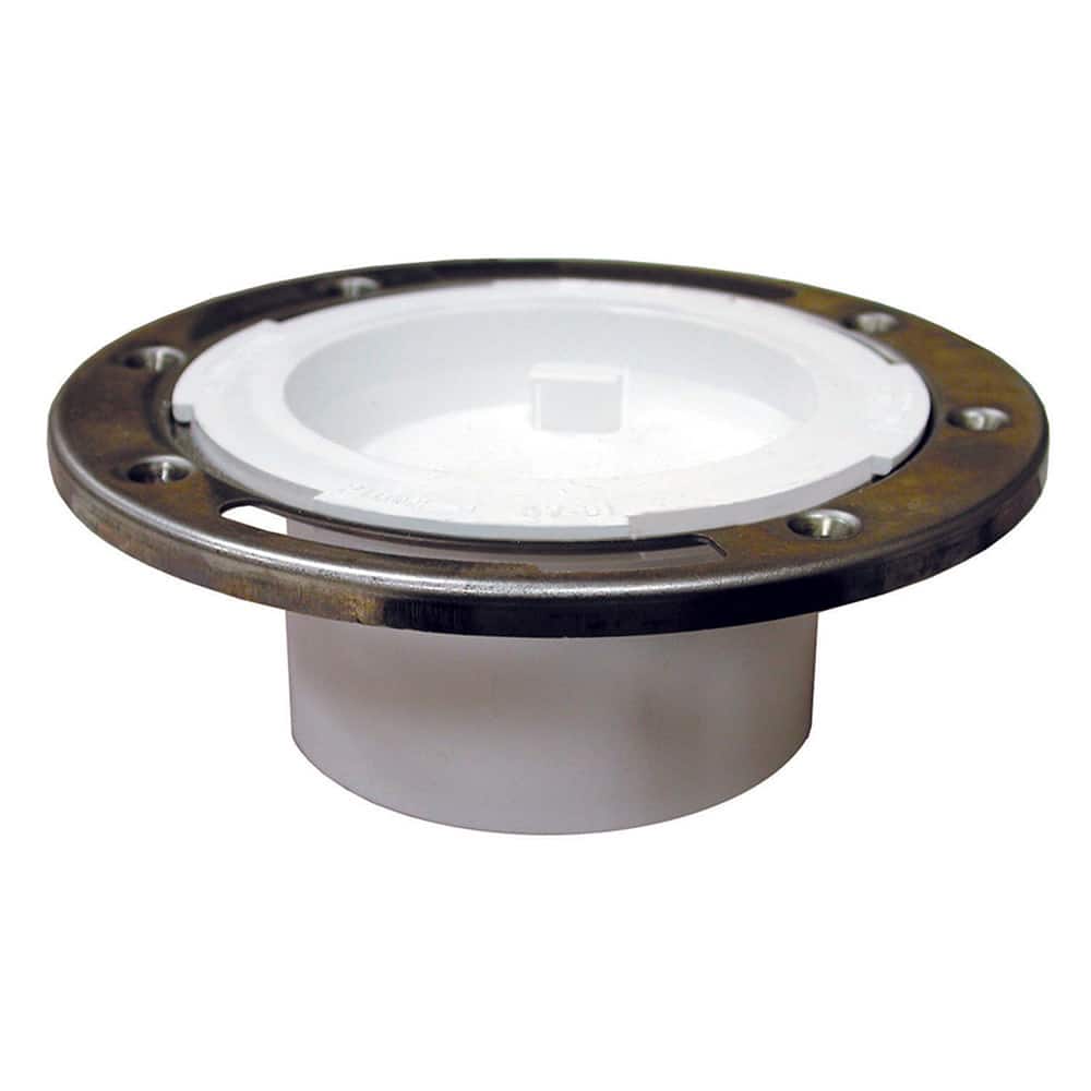 Jones Stephens C57040 4" PVC Closet Flange with Stainless Steel Ring