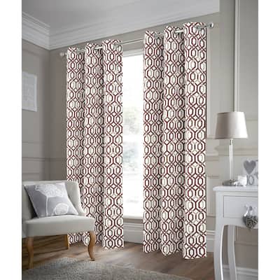Rory Geometric Links Privacy Window Curtain Panel Pair