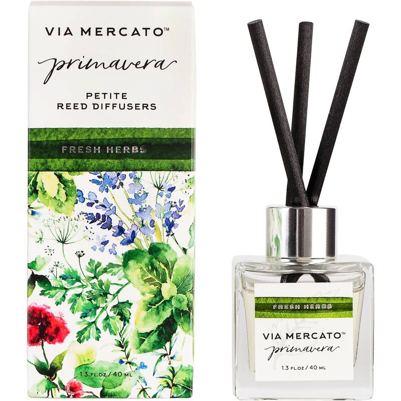 Via Mercato Primavera Petite Reed Diffuser-Spring Flowers - Fresh Herbs