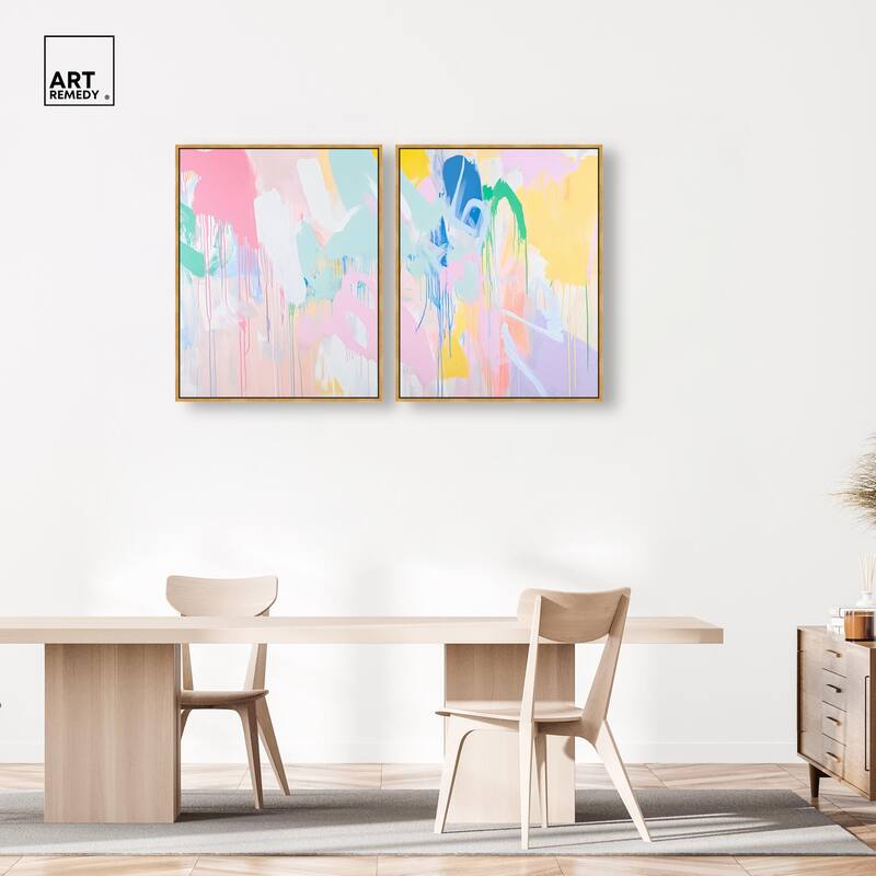 Joyful Drips Canvas Set of 2 by Art Remedy