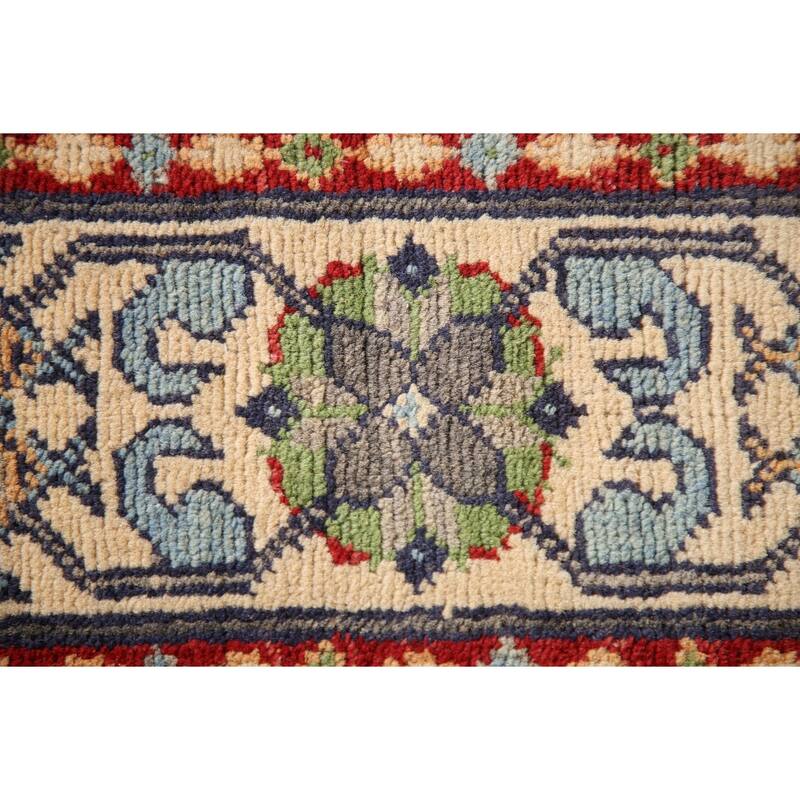 Traditional Grey Kazak Rug Handmade Wool Carpet - 3'5"x 5'0"