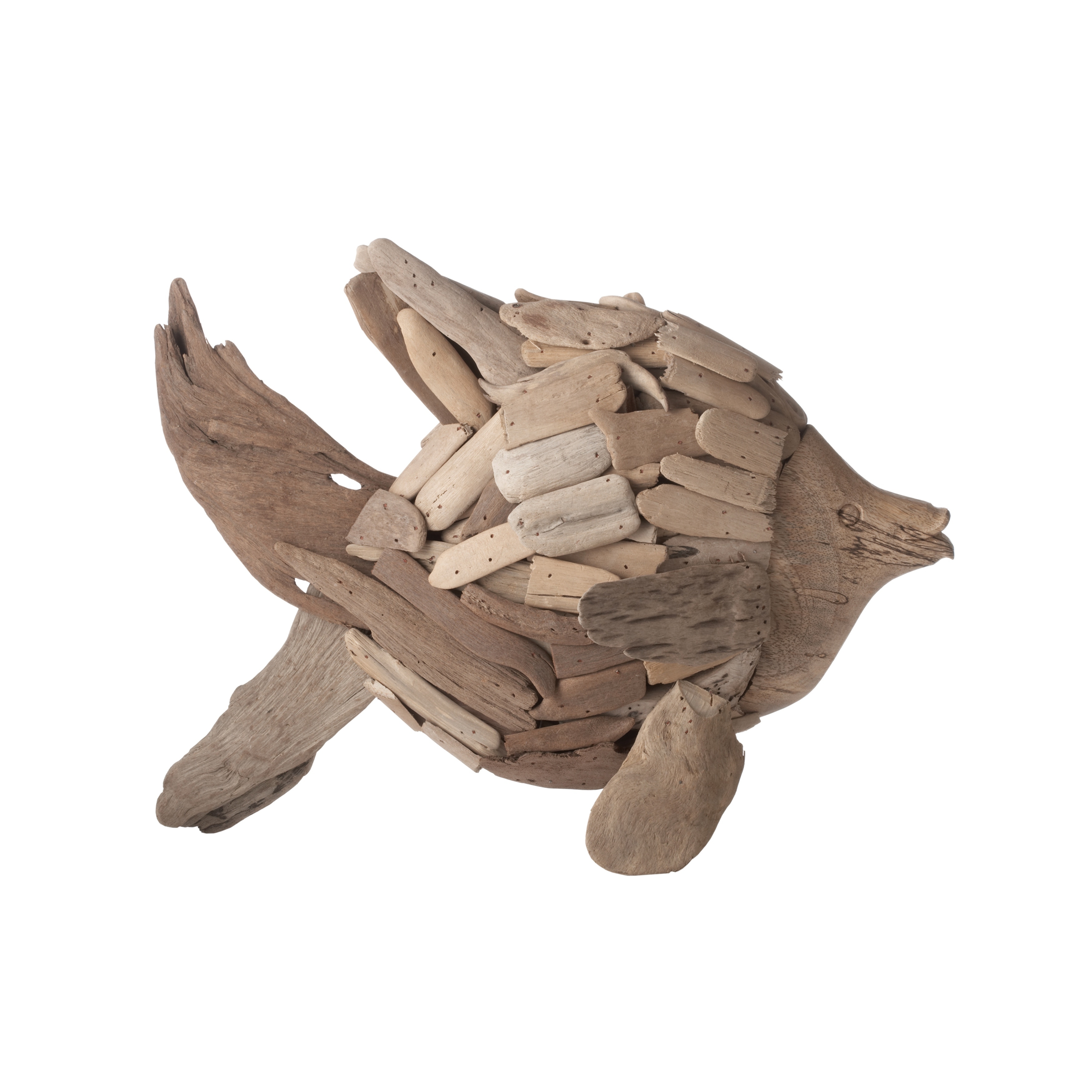Atlas Angel Wood and Linen Display Plate - 12 inch Tall