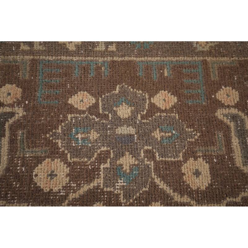 All-Over Tabriz Persian Vintage Area Rug Hand-Knotted Wool Carpet - 9'10" x 12'7"