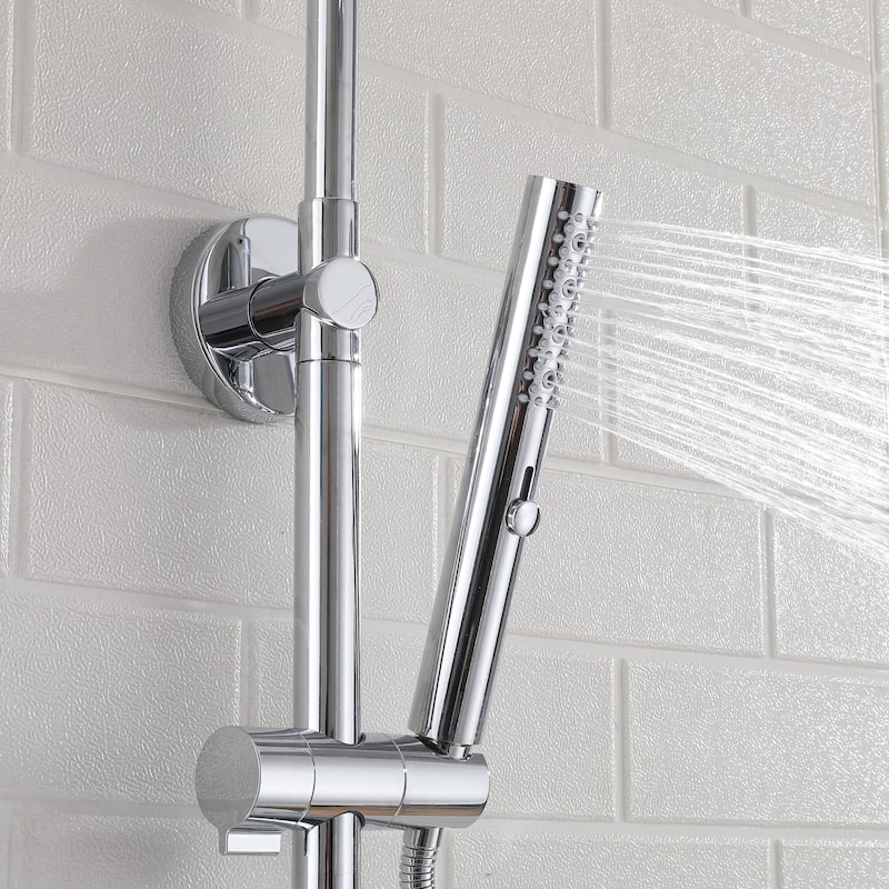 38"H 6 in Exposed Rain Shower Set With Handheld Shower (Valve Not Included)