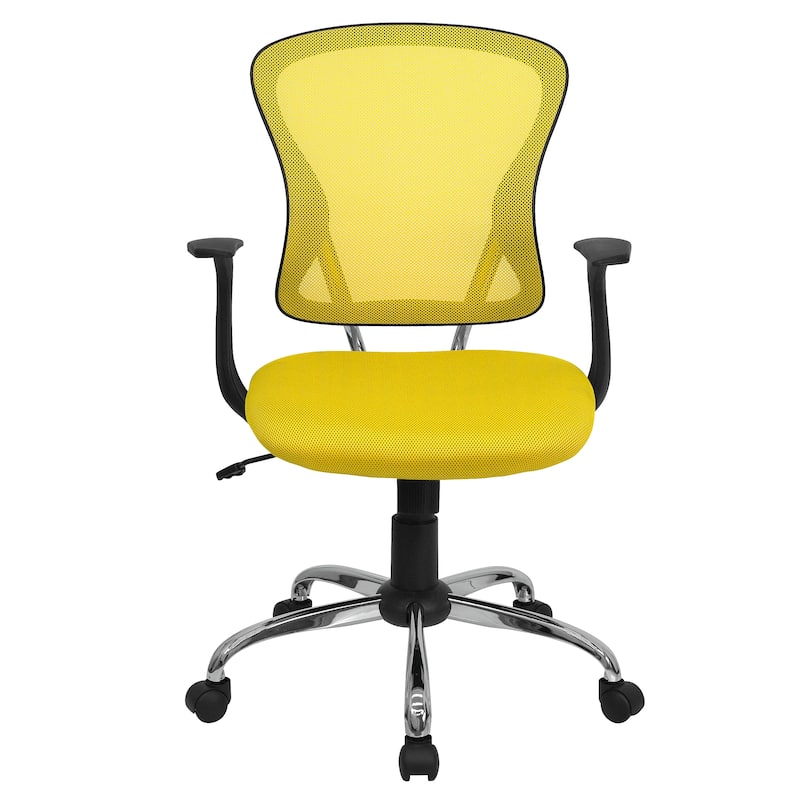 Mid-Back Mesh Swivel Task Office Chair with Chrome Base and Arms