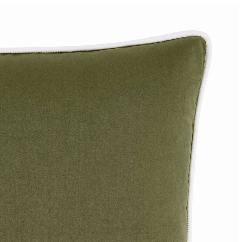 Brooklyn Loom Solid Contrast Piped Decorative Pillow