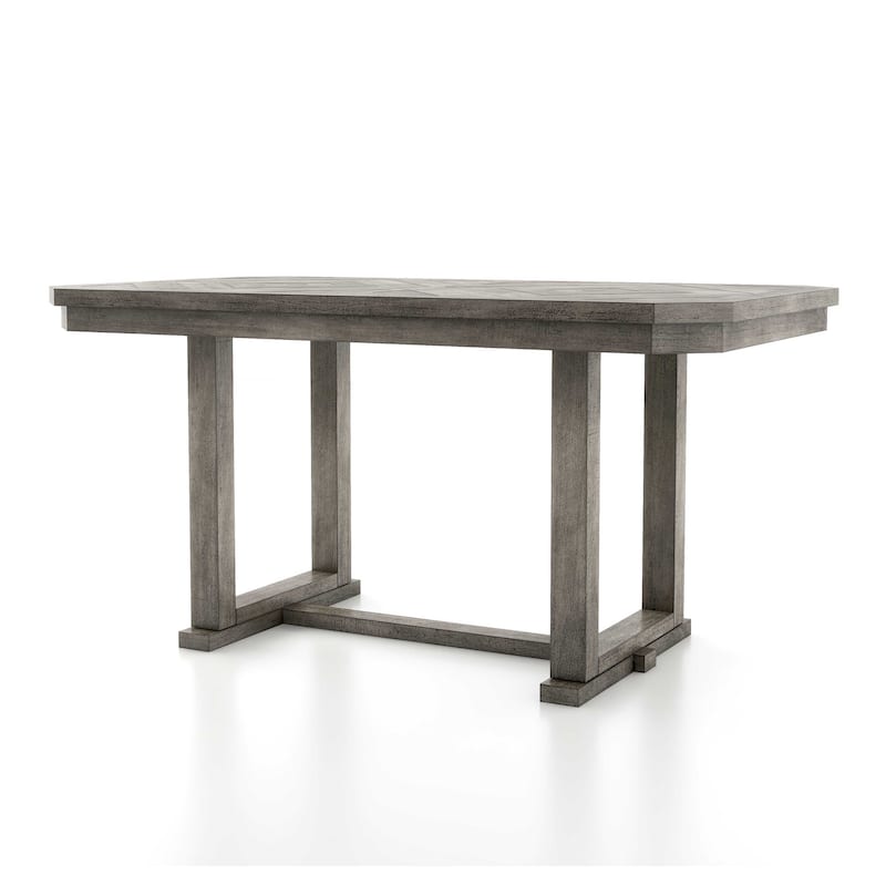 Furniture of America Bura Grey Diamond Wood Top 60-inch Dining Table - Grey with Care Kit
