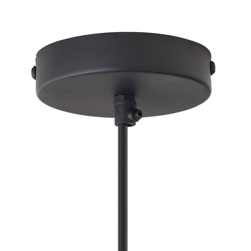 Hayley River of Goods Black Metal and Red Blown Glass 9.5-Inch Pendant Light with Adjustable Hanging Cord - 9.5" x 9.5" x 64"