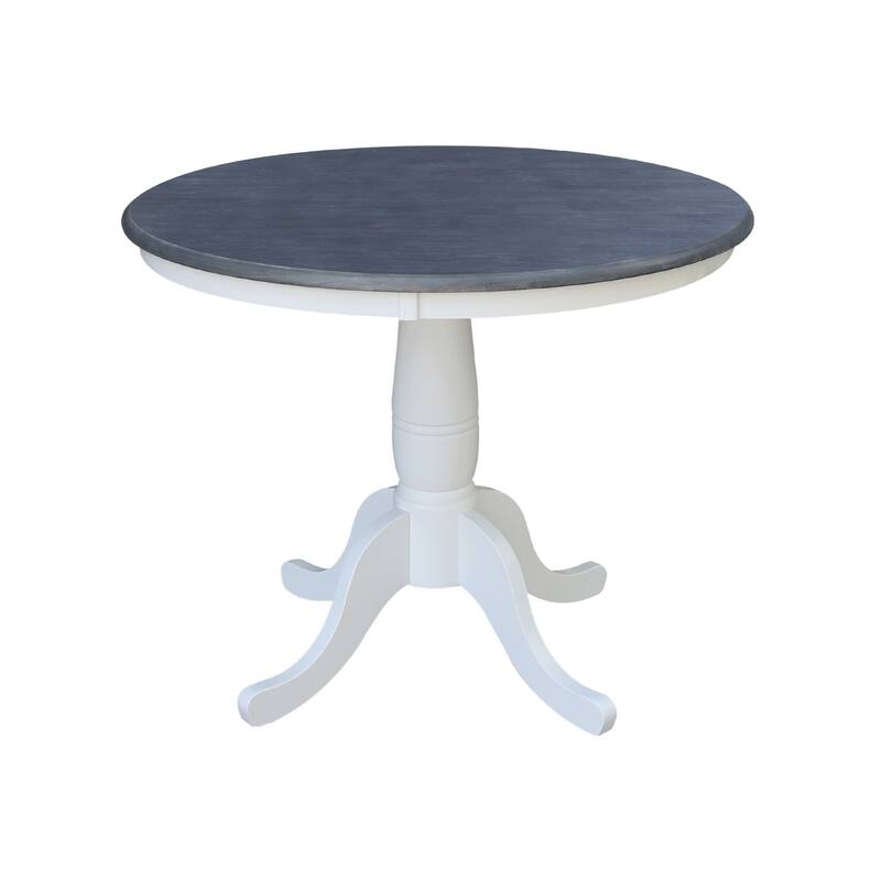 36 in Round Top Pedestal Dining Table with 4 X-back Dining Chairs