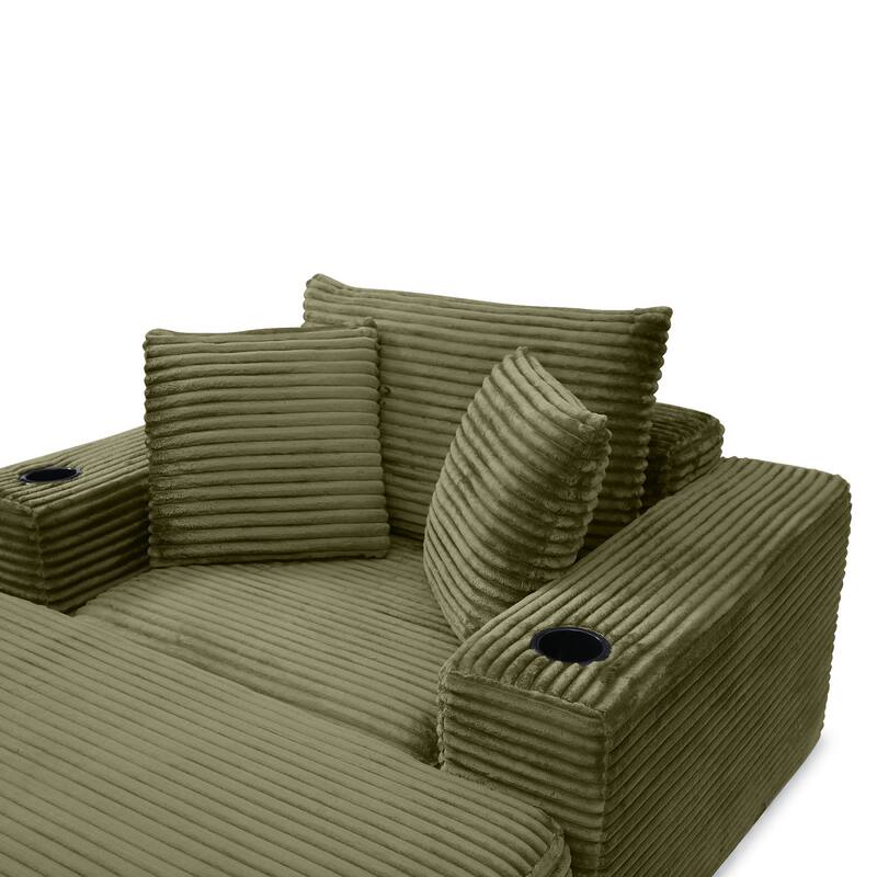 52.4'' Boneless Chaise Lounge Chair Indoor-Oversized Cloud-Like Cozy Comfy Modular 3-in-1 Sofa Bed