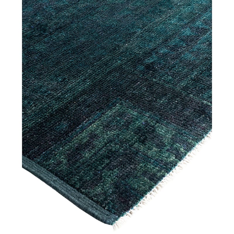 Overdyed One-of-a-Kind Hand-Knotted Area Rug - Green - 6' 2" x 8' 10"