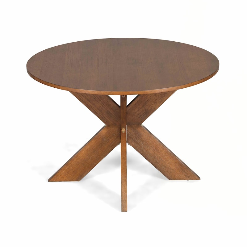 Modern Farmhouse Round Dining Table, Cherry