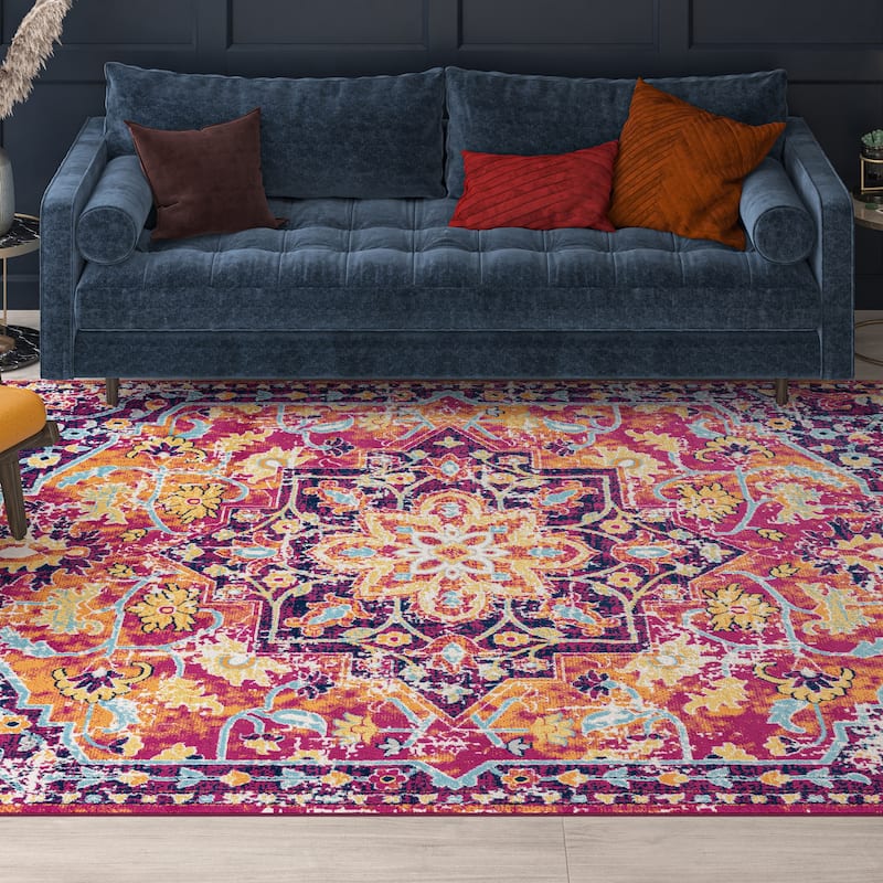 Dynah Bohemian & Eclectic Medallion Indoor Area Rug