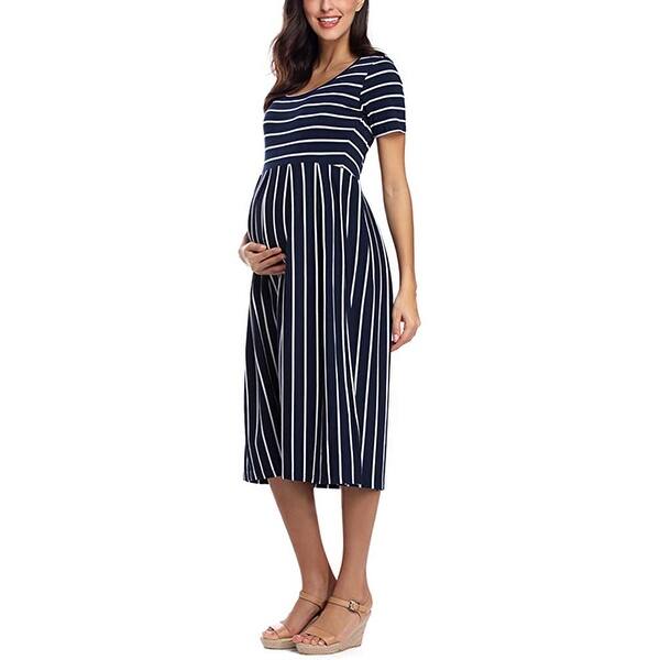 Shop Bbhoping Women S Summer Casual Striped Maternity Dress Short