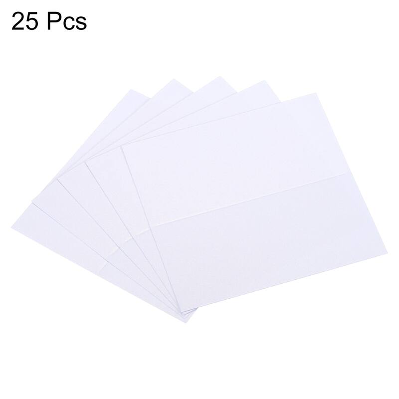 Table Name Place Cards,25Pcs Favor Decor Foldable Blank Card, White