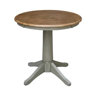 30" Round Top Pedestal Table - Hickory/Stone