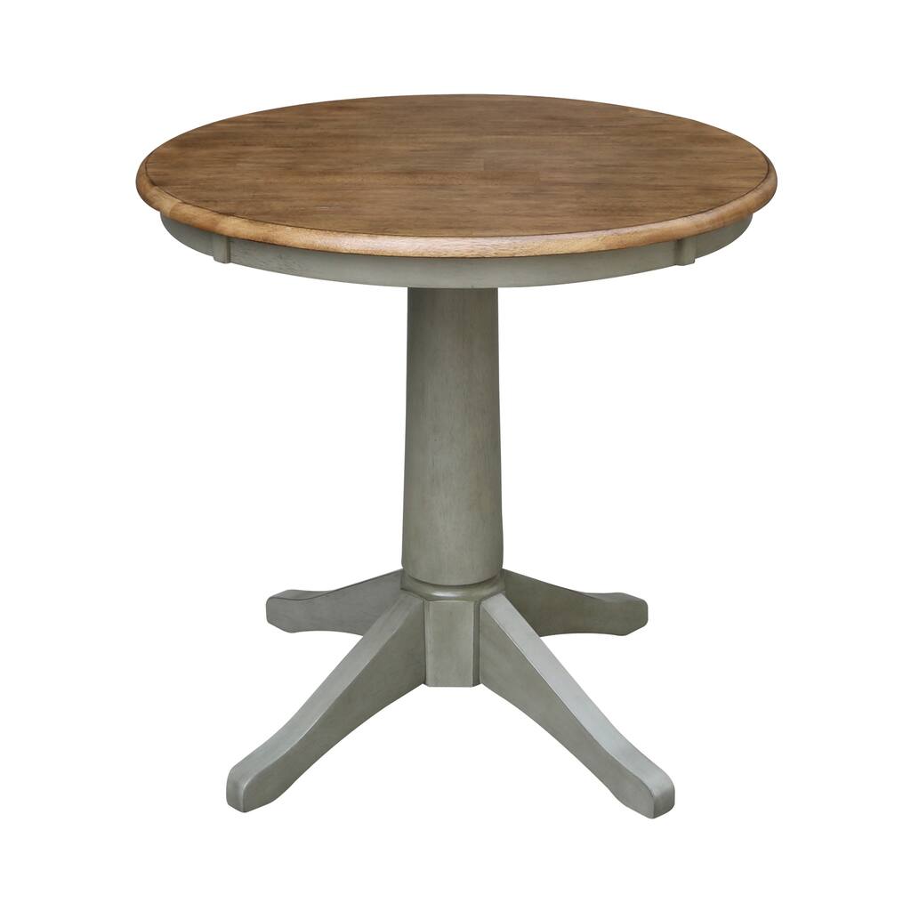 30" Round Top Pedestal Table - Hickory/Stone