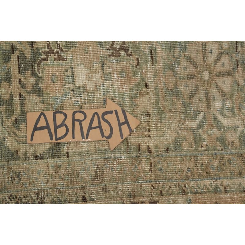 Hand Knotted Oriental 100% Wool Carpet Traditional Floral Multi-Colored Heriz Area Rug - 11' 9'' X 8' 5''