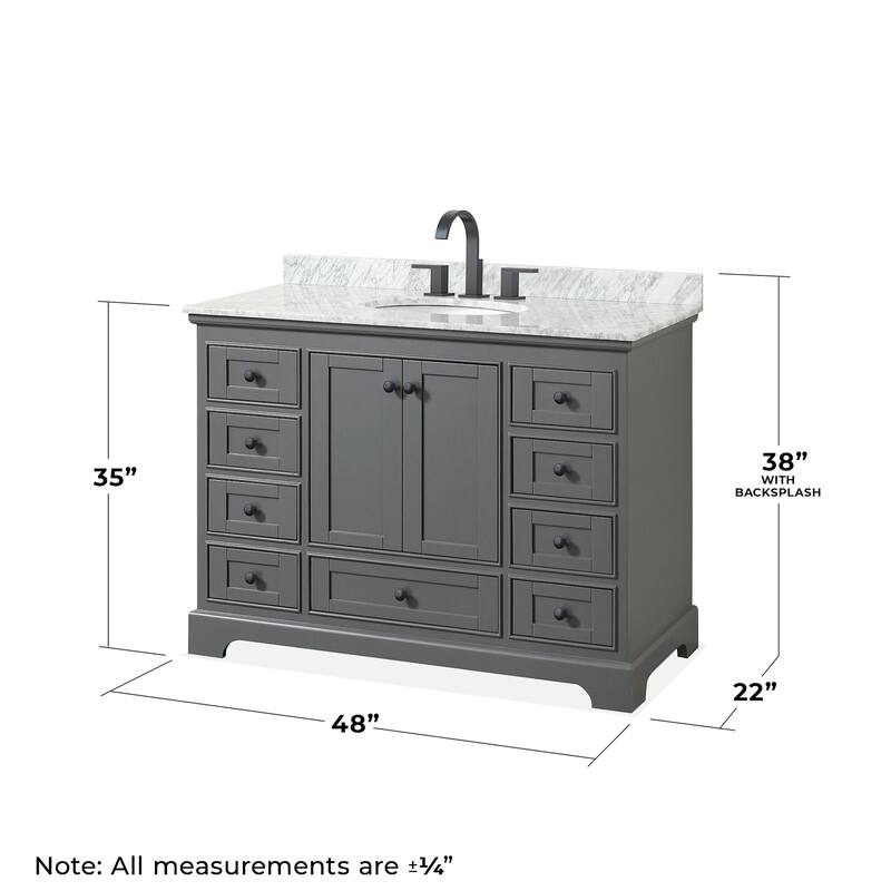 Wyndham Collection Deborah 48" Free Standing Single Vanity Set with