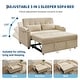 preview thumbnail 3 of 28, 3-in-1 Convertible Sleeper Sofa Bed with Pull-Out Bed, Corduroy Futon, Charging Port & Side Pocket