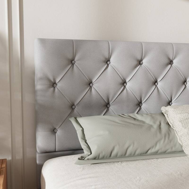 Plywood Frame Upholstered Platform Bed with Lift-up Storage Supported by Metal and Wooden Slats