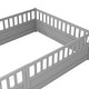 preview thumbnail 13 of 13, Grey Full Size Pine Floor Bed with High Security Barrier & Door