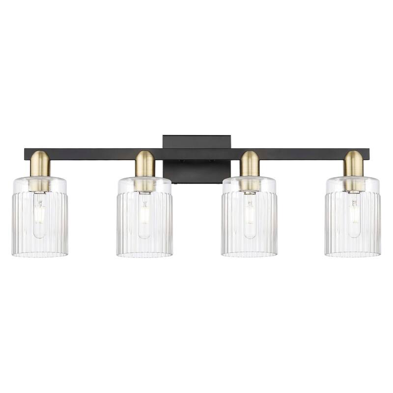 Innovations Lighting 716-4W-11-32 Hadley Vanity Hadley 4 Light 32" - Black Antique Brass / Clear