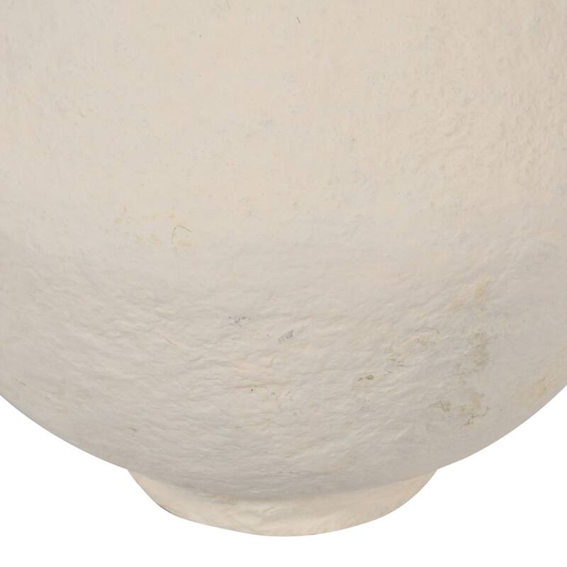 Paper Mache Vase Dia 20" Off-White - Off-White