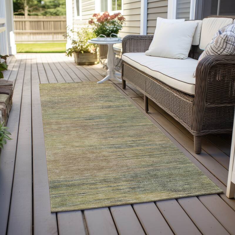 Machine Washable Indoor/ Outdoor Chantille Solid Ombre Rug - 2'3" x 7'6" - Aloe