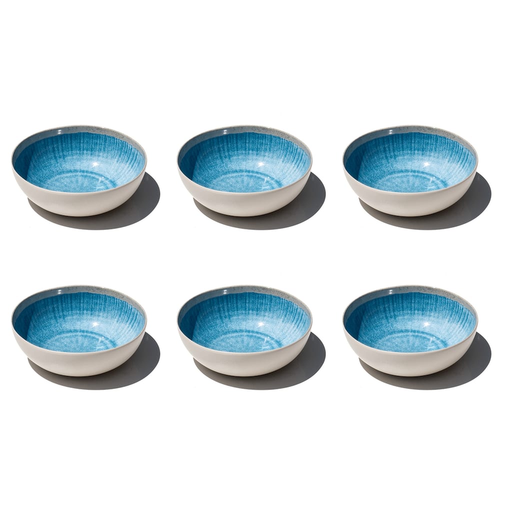 Abode Homewares Coastal Reactive NewWave Melamine Bowl - Blue - 7" - Set of 6