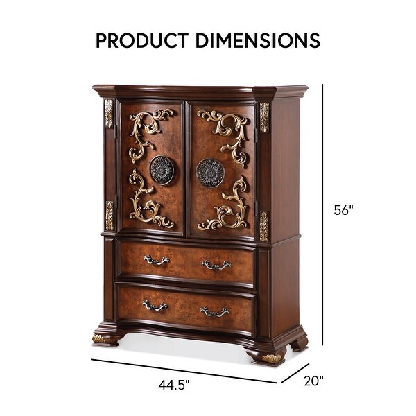Furniture of America Cresswell Traditional Dark Cherry and Oak