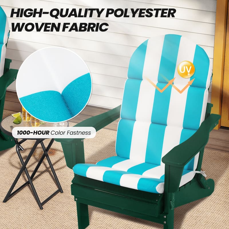 Patio Outdoor Adirondack Chair Cushion with Ties