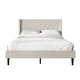 preview thumbnail 47 of 62, CraftPorch Sophisticated Wingback Upholstered Platform Velvet Bed Beige - Full