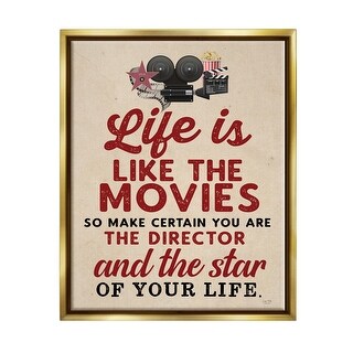 Stupell Life is Like Movies Vintage Framed Floater Canvas Wall Art ...