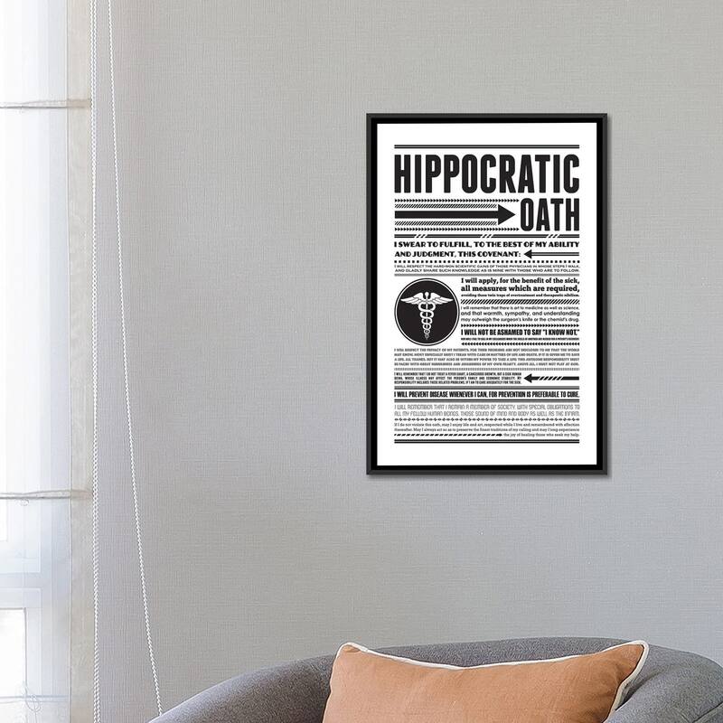 iCanvas "Hippocratic Oath" by Benton Park Prints Framed Canvas Print