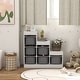 preview thumbnail 8 of 7, Qaba Kids Toy Storage Organizer w/ 3 Layers & 6 Storage Bins, Gray