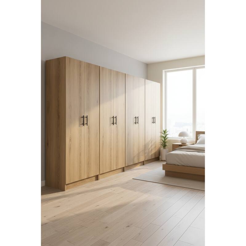 Modex Multi-Purpose Utility Storage Cabinet (4-Piece Set) - W 126″ × D 15.7″ × H 70.9″