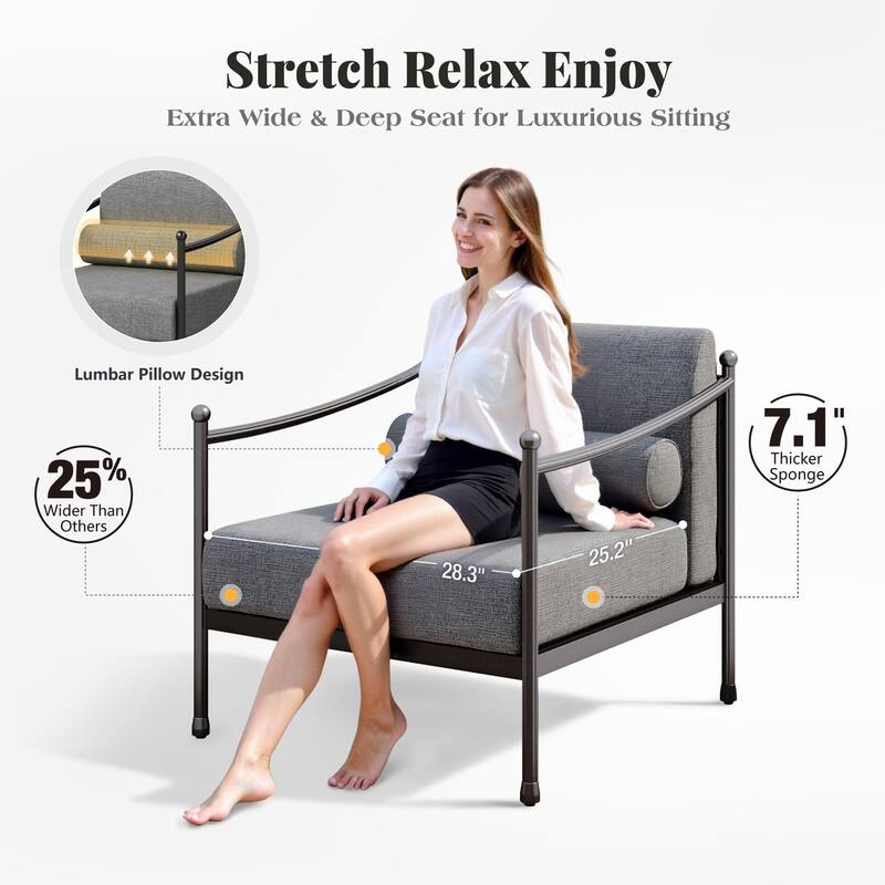 MAISON ARTS 5-Seat Outdoor Conversation Set, Modern Premium Metal Outdoor Sofa Set
