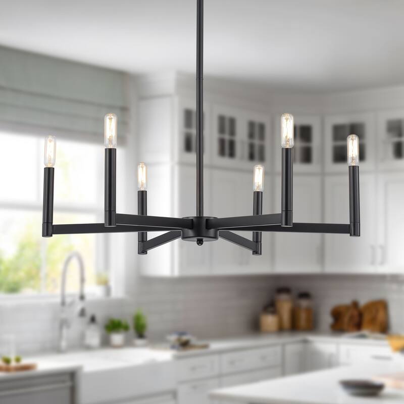 Starskys 8-Light Dimmable Mid-Century Modern Candle Chandelier