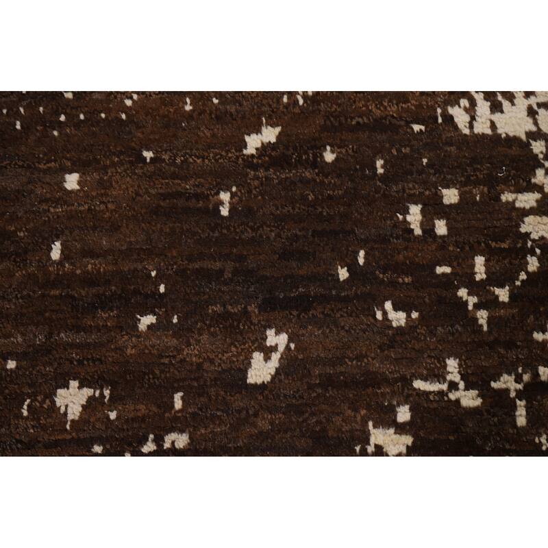 Hand Knotted Oriental 100% Wool Carpet Tribal Tribal Brown Moroccan Area Rug - 8' 2'' X 5' 8''