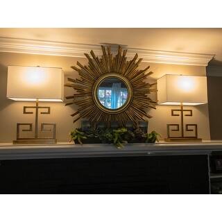 Shop Safavieh Lighting 24-inch Gold Greek Key Table Lamp ...