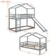 preview thumbnail 3 of 10, Twin Over Twin Bunk Bed with Roof, Slide and Ladder