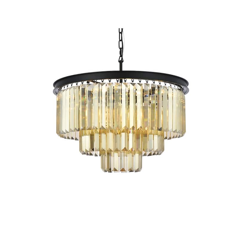 Royce Edge 9-Light Matte Black Chandelier