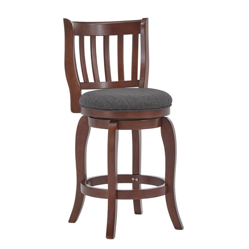 Ali Modern Linen High Back Swivel Stool by iNSPIRE Q Classic - Dark Grey