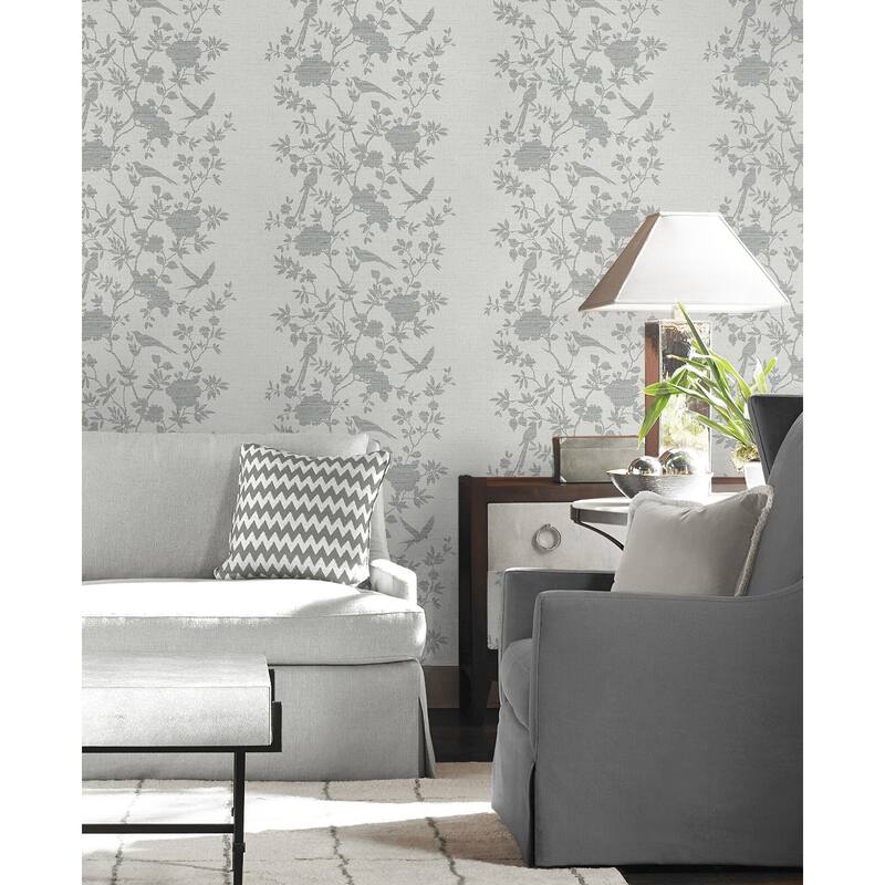 Lillian August Aloha Bird Trail Embossed Vinyl Unpasted Wallpaper