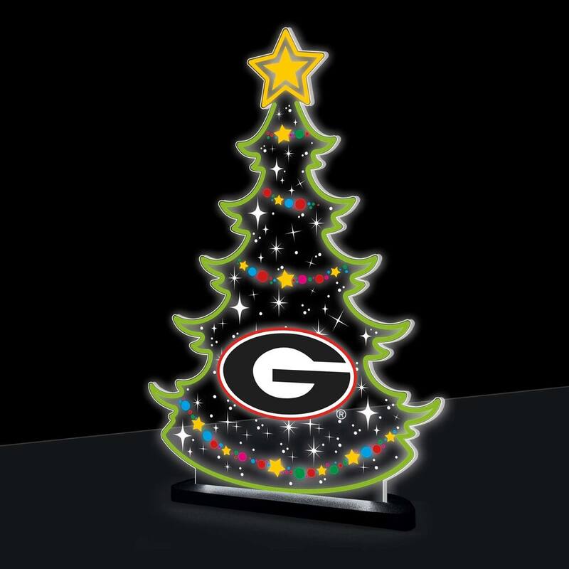 10" LED Tabletop Christmas Tree Desklite Sign, University of Georgia