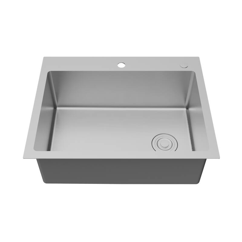 Karran Fusion Top Mount 28-in x 22-in Stainless Steel Single Bowl Kitchen Sink