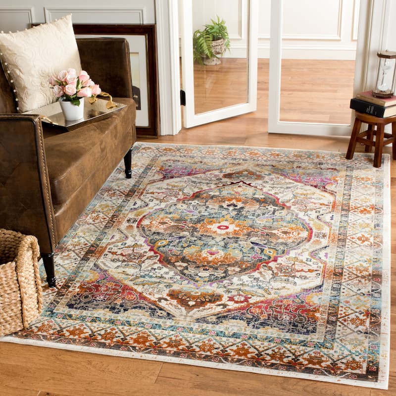 SAFAVIEH Baldwin Elionora Vintage Boho Oriental Rug - 10' x 14' - Ivory/Teal
