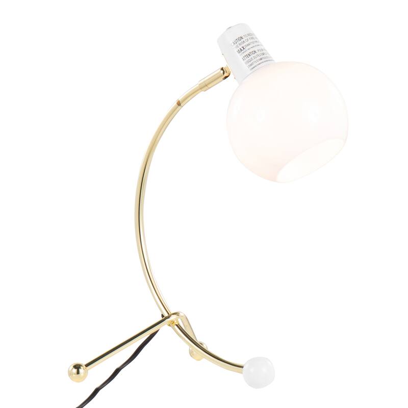 Lumisource Eileen Task Lamp in Gold Metal and White Plastic Shade - 9.75"Lx12.5"Wx17.5"H