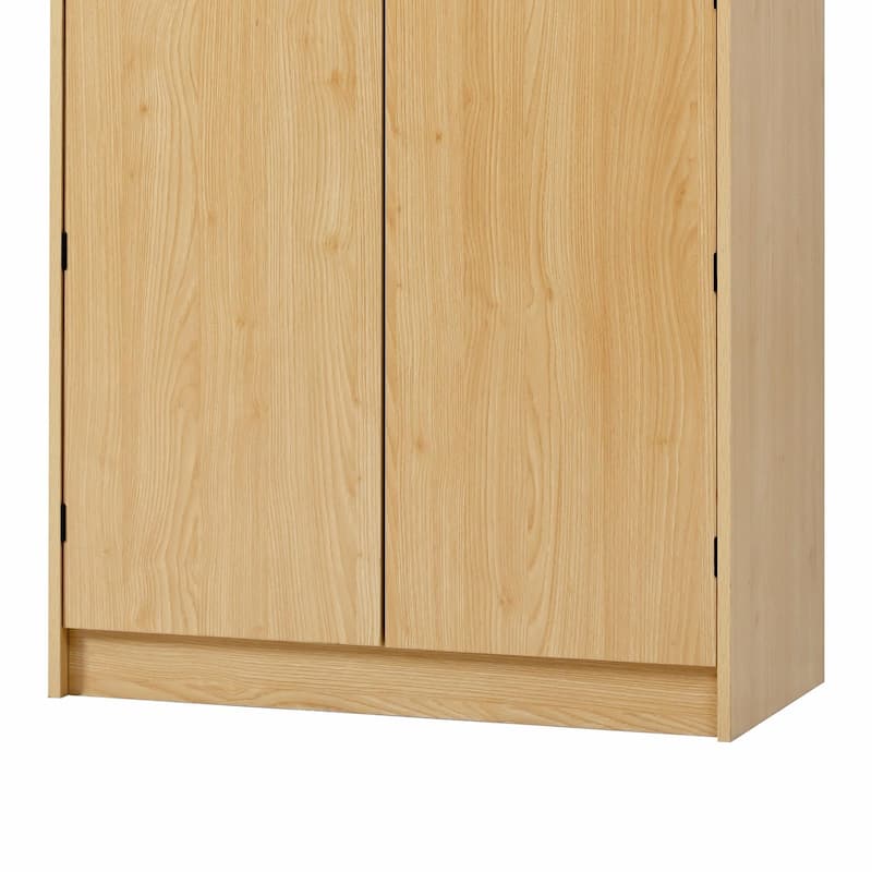 72" Tall Farmhouse Kitchen Pantry Cabinet, 8 Door Shelves, Curved Design Storage Cabinet with 3 Adjustable Shelves